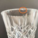 Set of three crystal and glass vases