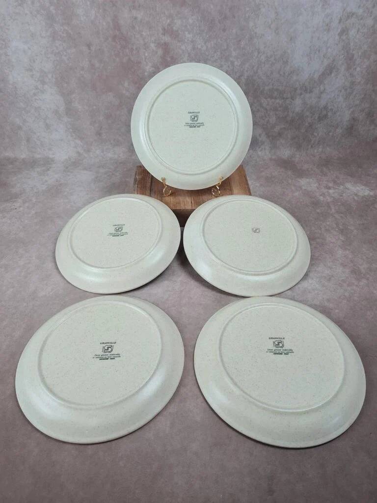 Set of 5 vintage Granville plates, fish design.