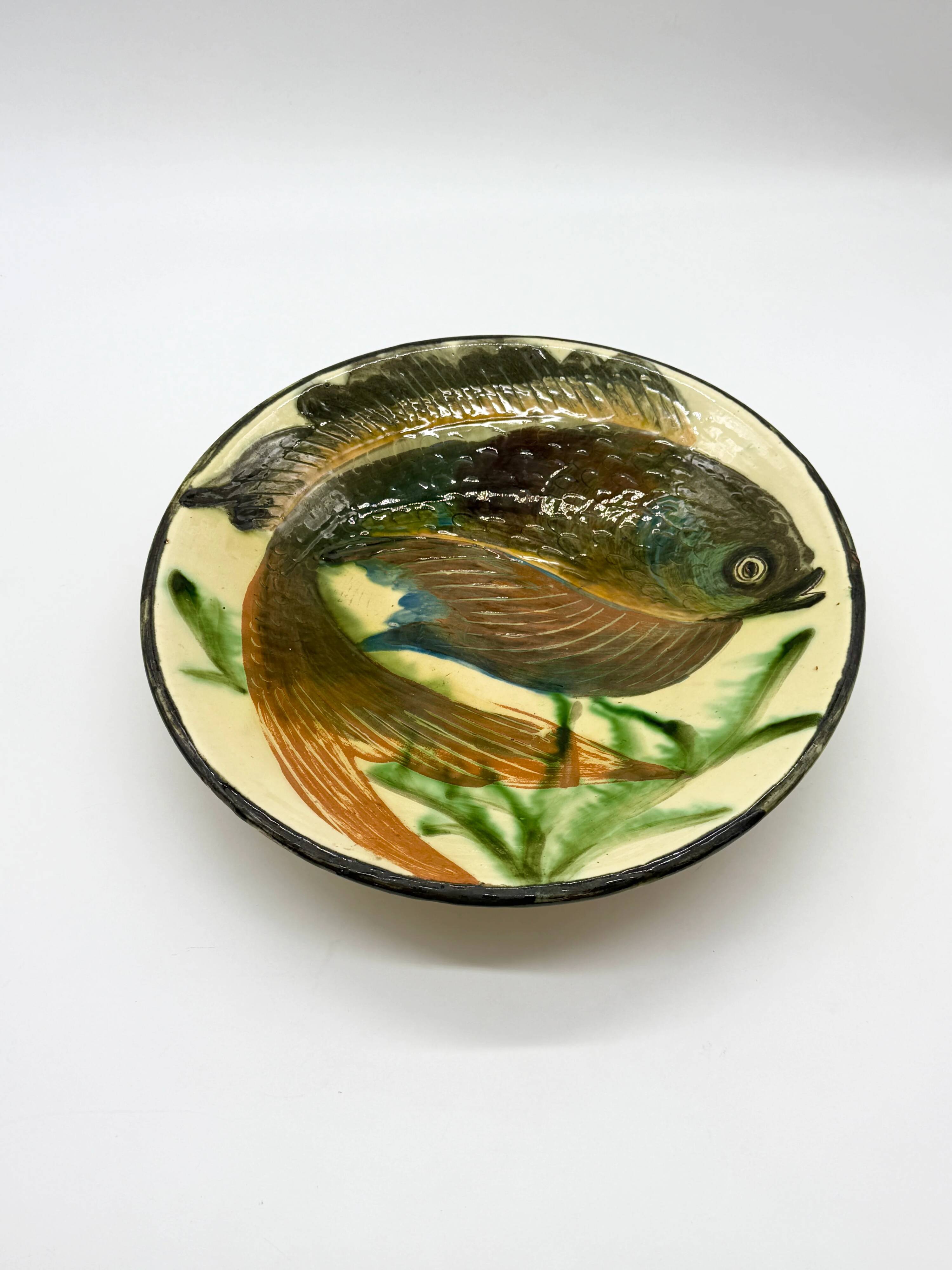 Large fish plate, Puigdemont La Bisbal, Catalonia 1960s