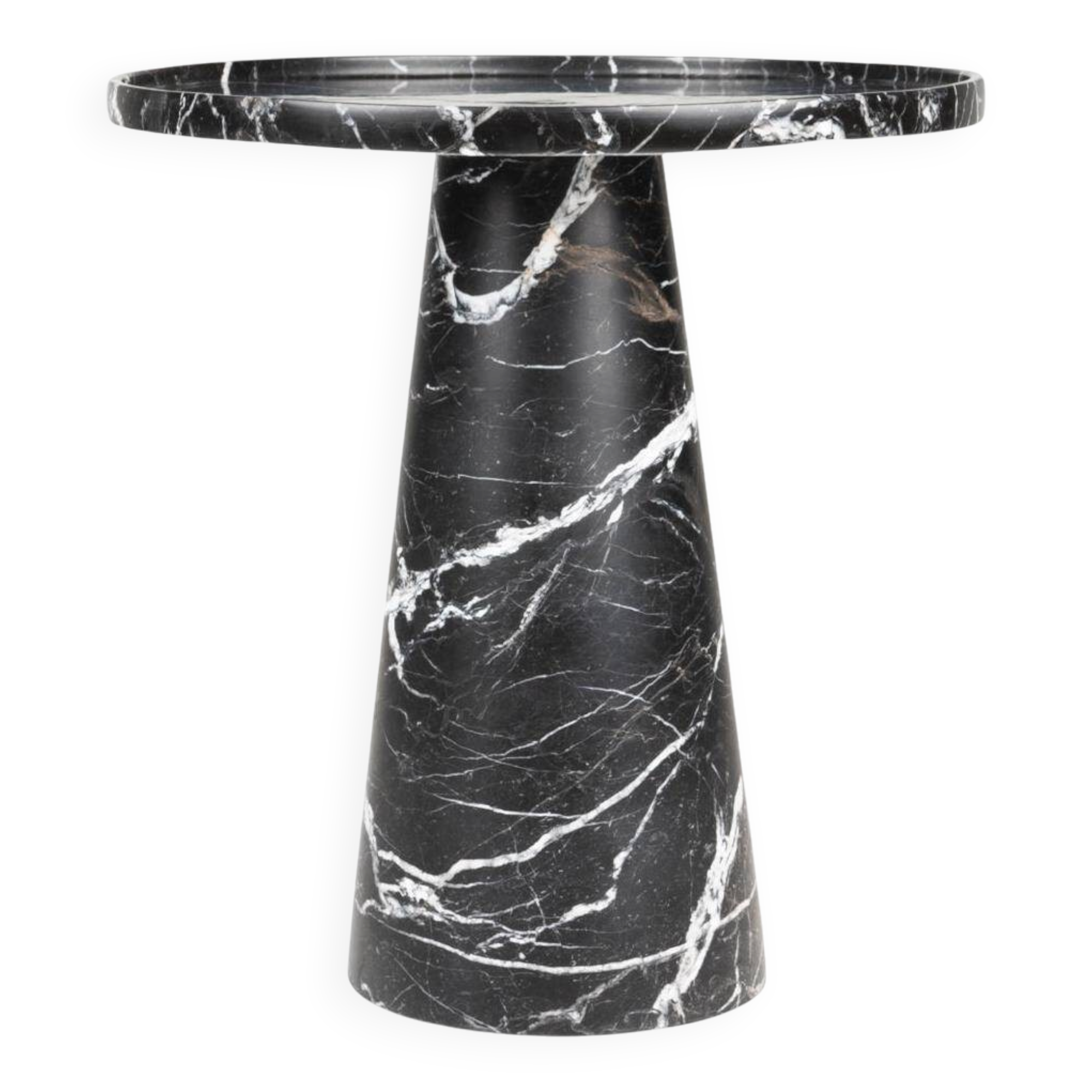 Black marble side table