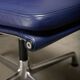 Charles & Ray Eames EA208 Chair in polished aluminum and Indigo blue leather