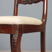 Antique Charles X chairs in mahogany and fabric, France, 19th century