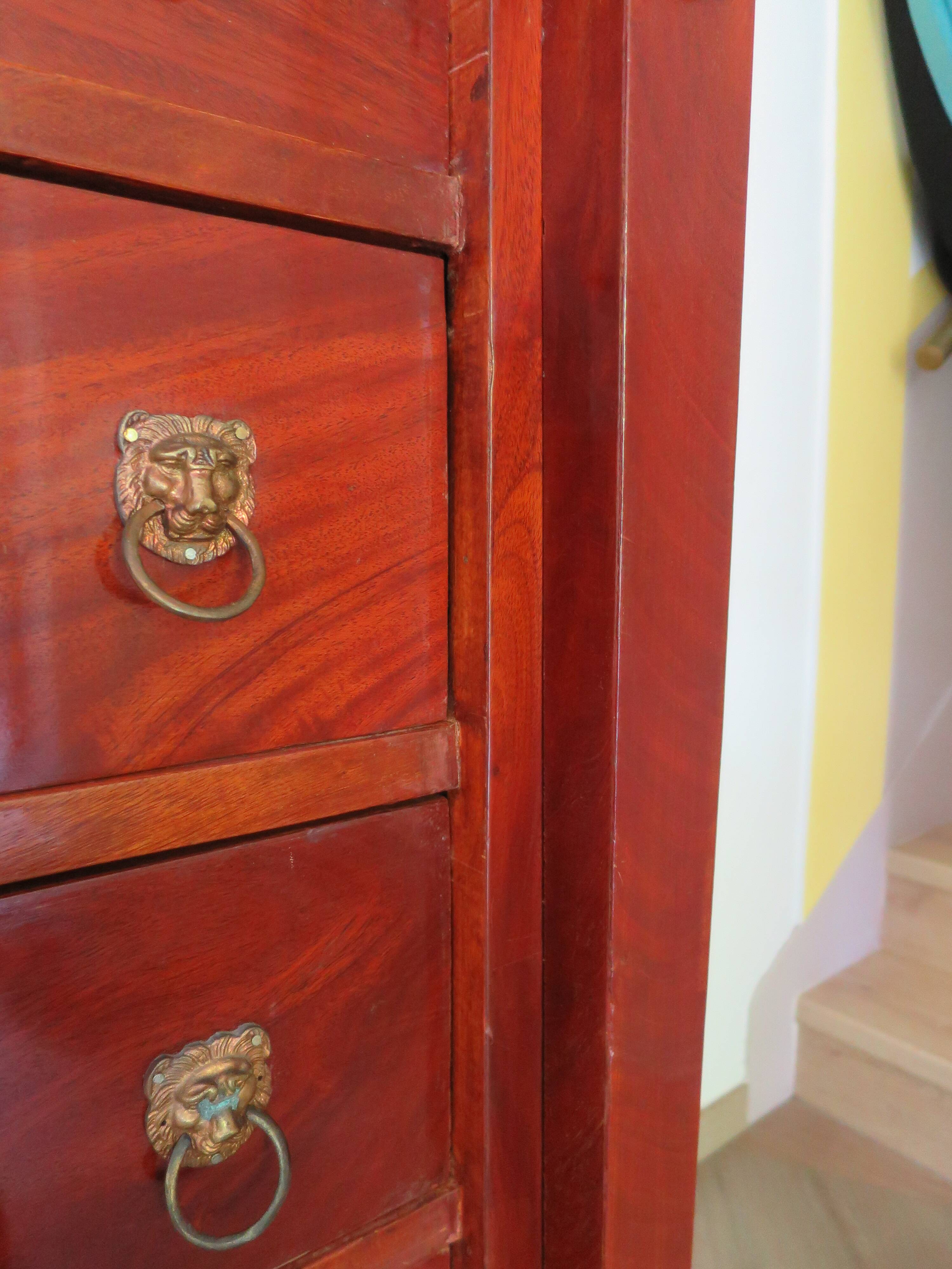 Antique Weekly Planner/Empire Style Commode-Caryatid-Patinated Bronze - 1950