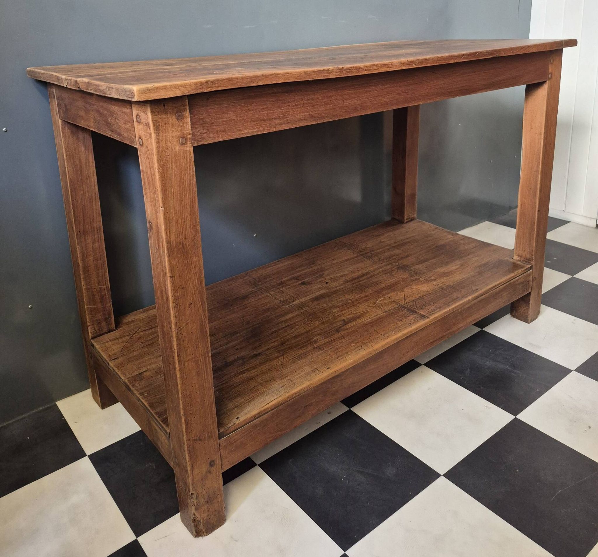 Ancienne Desserte Console  Table d'appoint en bois massif chevillé
