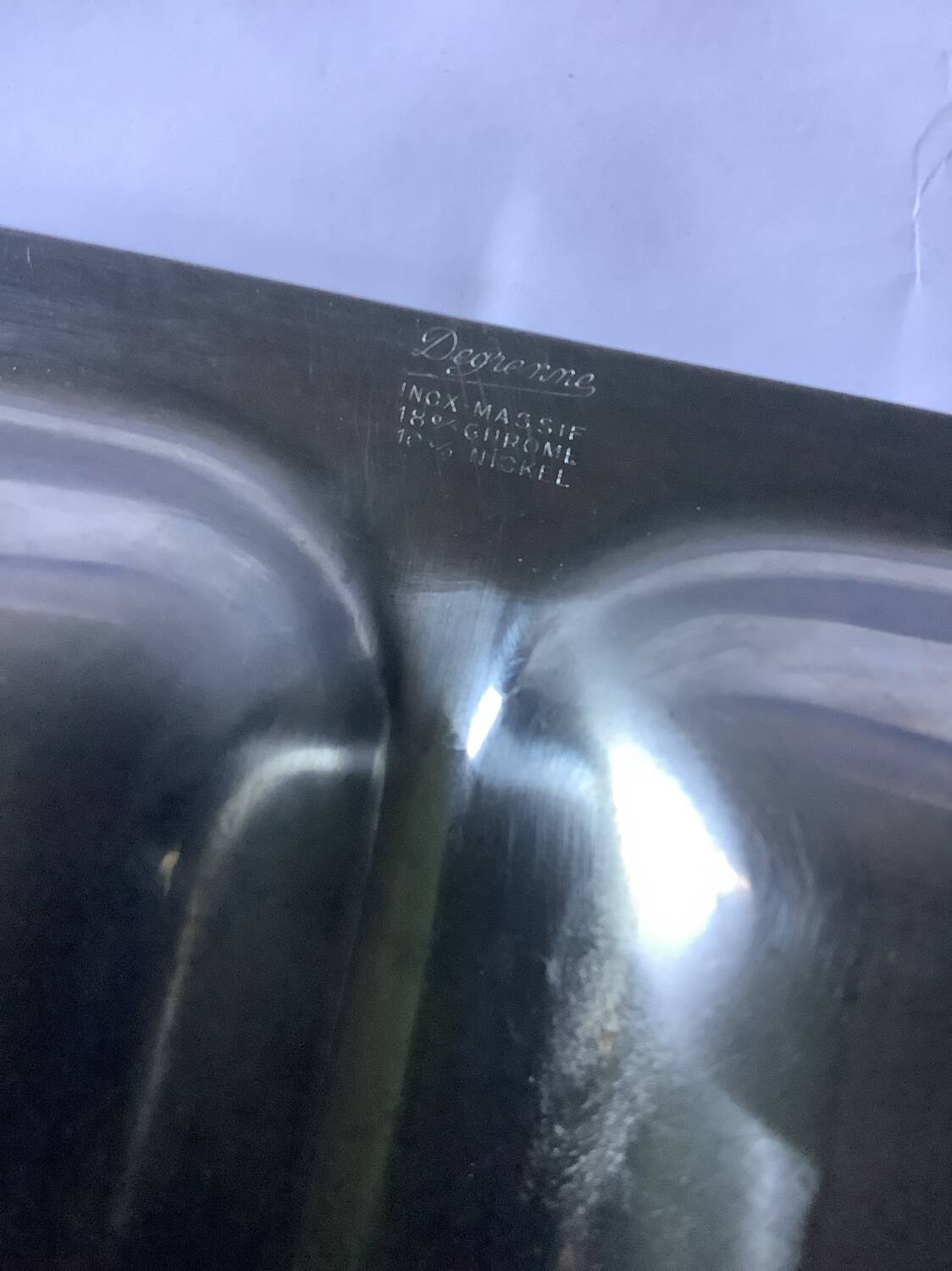 Guy Degrenne compartmentalized dish – stainless steel from the 70s