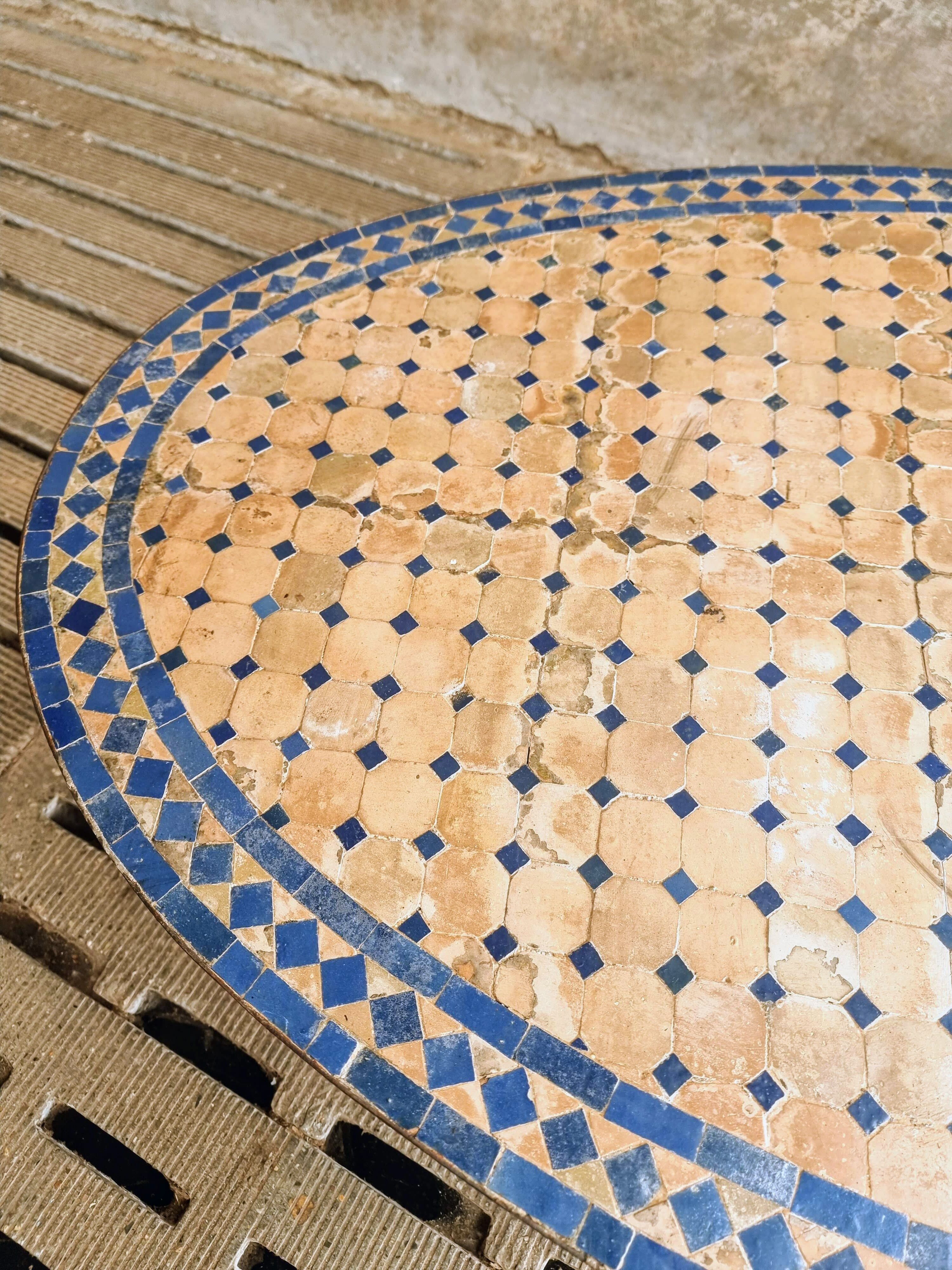 Old dining table garden table Moroccan mosaic 100 x 200 cm