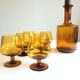 Amber glass service from the 1970s.