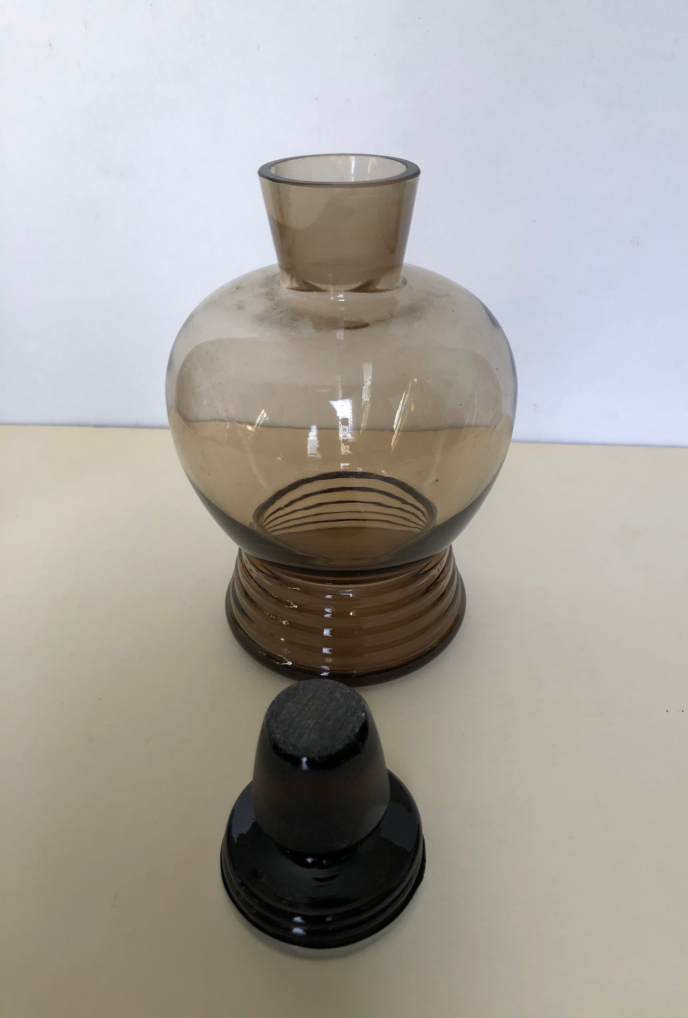Smoked glass liqueur carafe