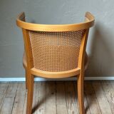 Fauteuil cabriolet bois et cannage