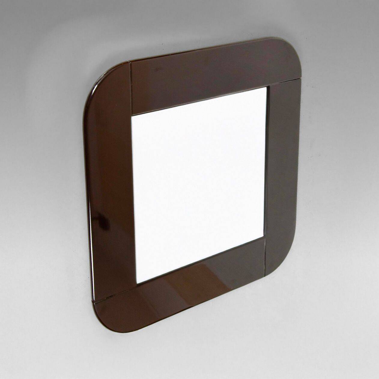 1980s vintage black square mirror