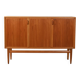 Scandinavian highboard sideboard, 1950s/60s, oak & teak, three doors