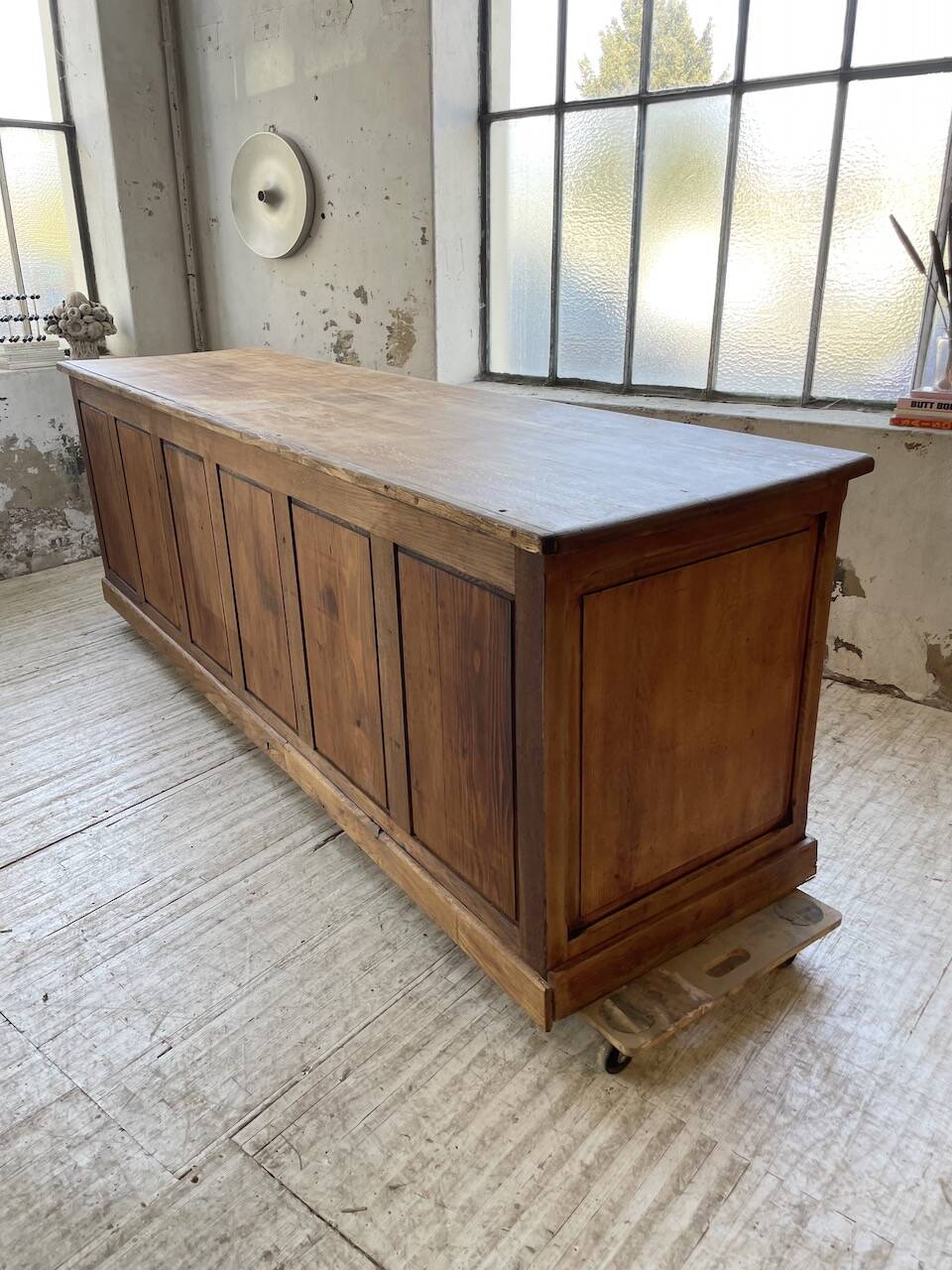 XXL solid oak counter sideboard