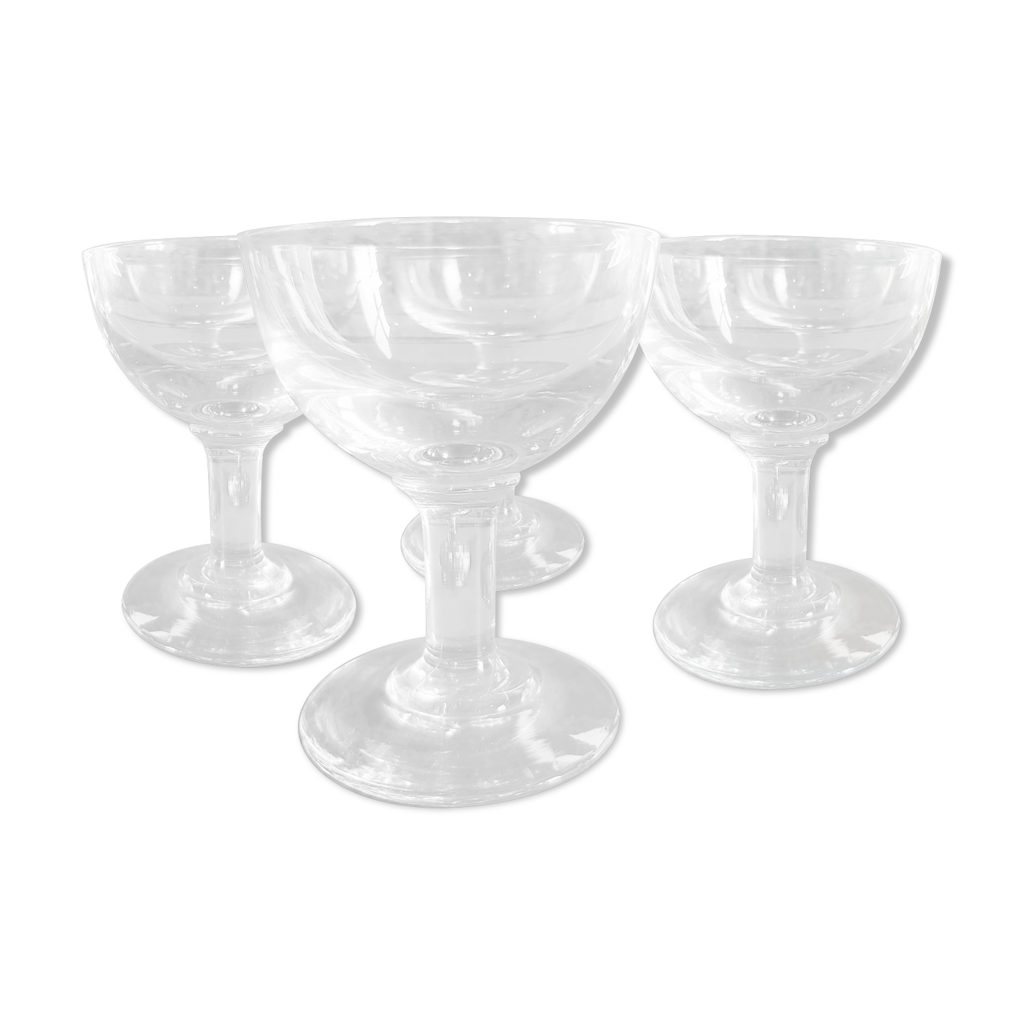 Set of four vintage French glasses for liquor