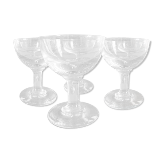 Set of four vintage French glasses for liquor