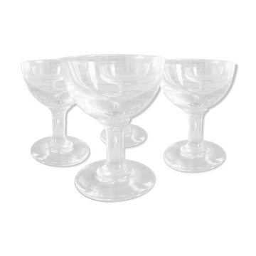 Set of four vintage French glasses for liquor