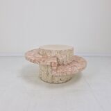 Round Mactan or Fossil Stone Coffee Table by Magnussen Ponte, 1980s