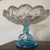 Compotier bicolore en verre moulé