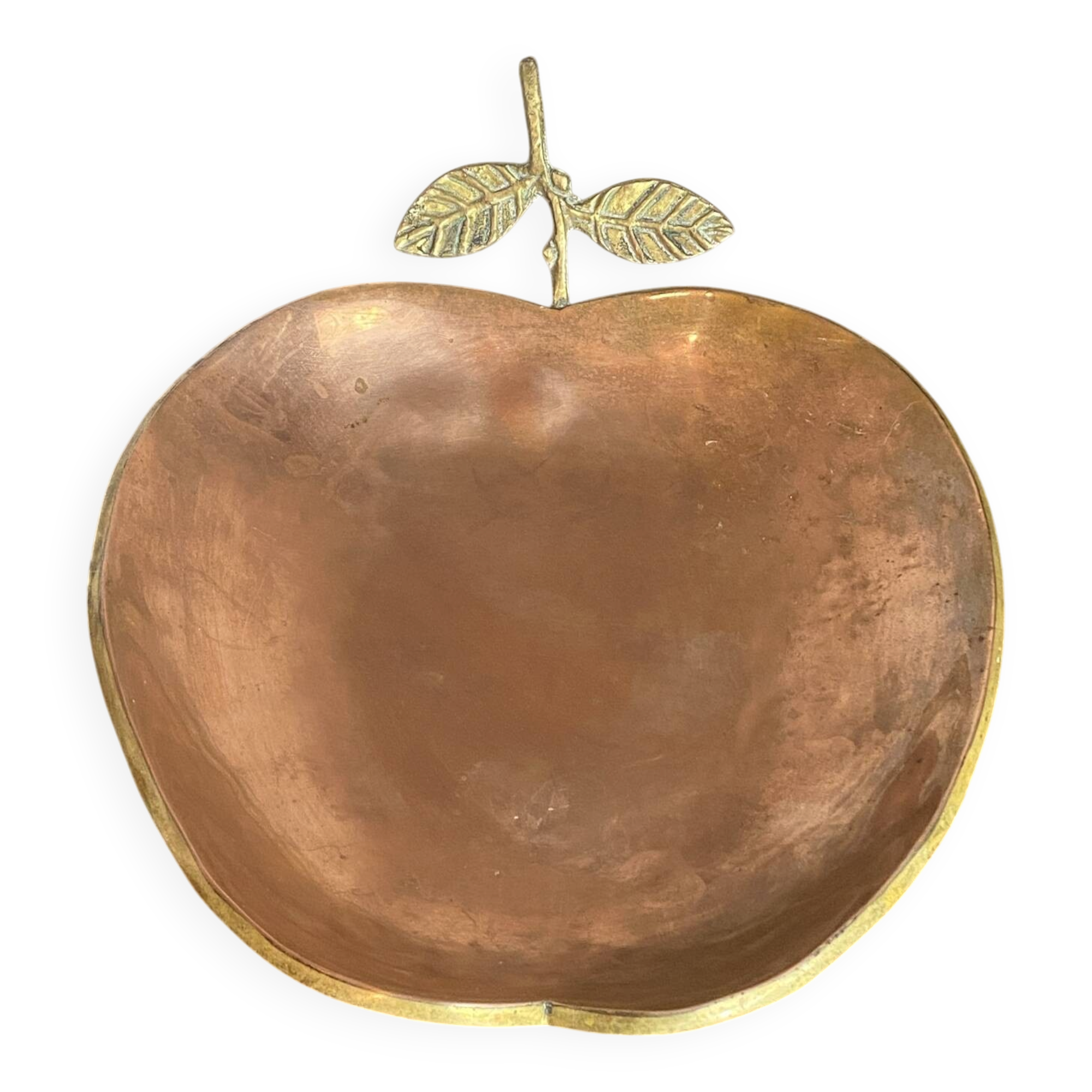 Brass and copper apple catchall