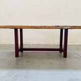 Handmade table and top, made with recycled fir materials