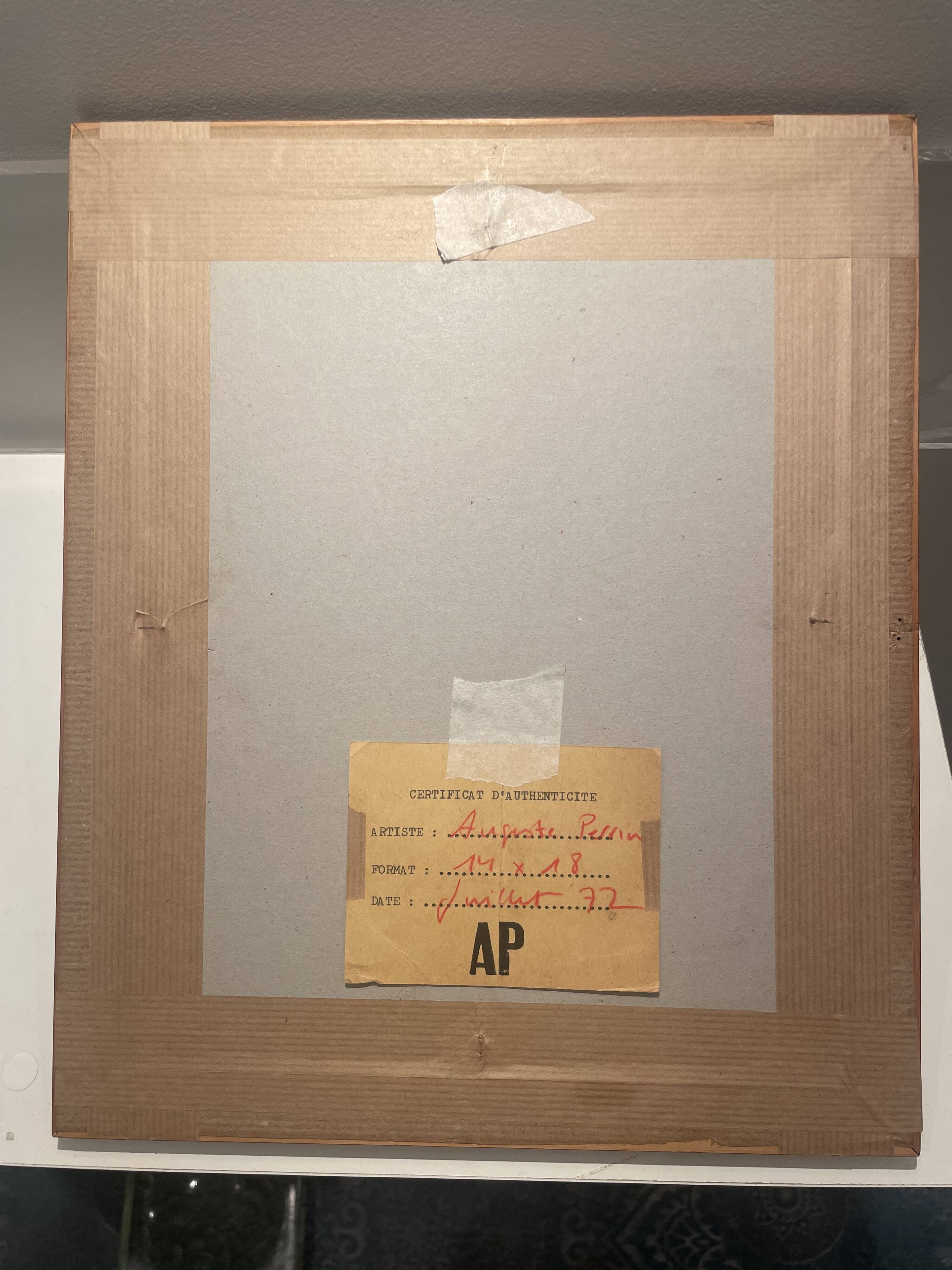 Triptyque peinture abstraite - Auguste Perrin - 1972