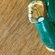 8 knife-wielding gazelles dabbling in green enamelled ceramic and vintage gold 1950