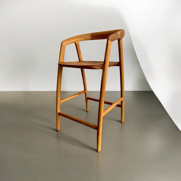 Tabouret / tabouret de bar en teck massif