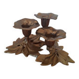 Bougeoir fleur en laiton