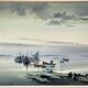 Watercolor Painting Gaston Barret (1910-1991) Marine Ar Harnog