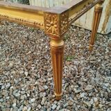Table basse style louis xvi ancien bois doré avec plateau marbre