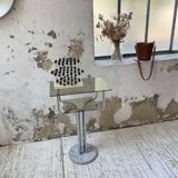 80s glass and marble console