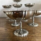 Large stainless steel stemmed bowls
