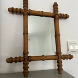 Turned wooden mirror
