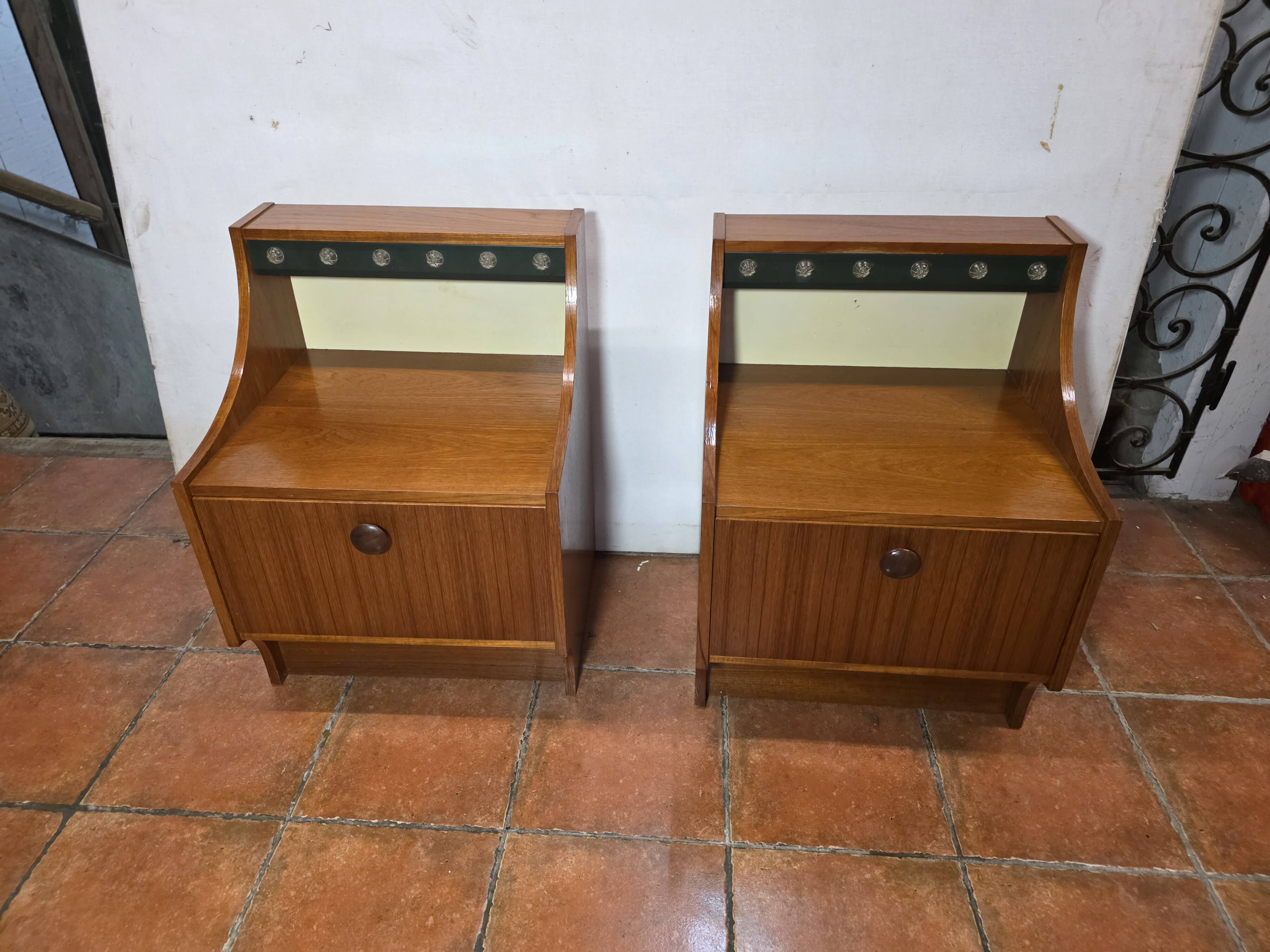 Pair of Scandinavian teak bedside tables from the 1960s.