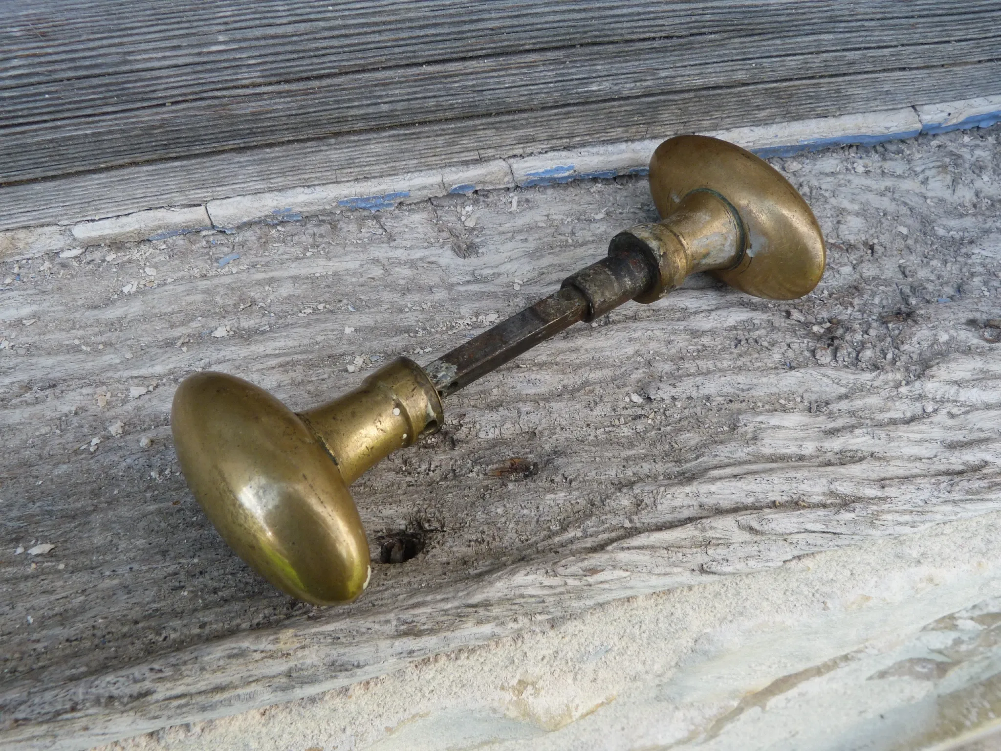 Antique gilded brass door handle