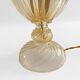Archimede Seguso Handmade Murano Glass Table Lamp Gold Italian Art Deco 1980s