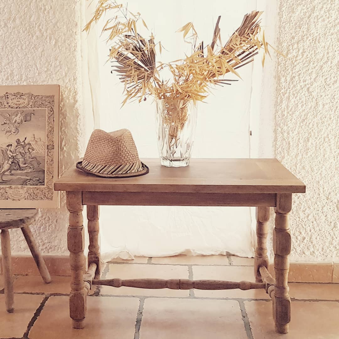 Natural wood coffee table