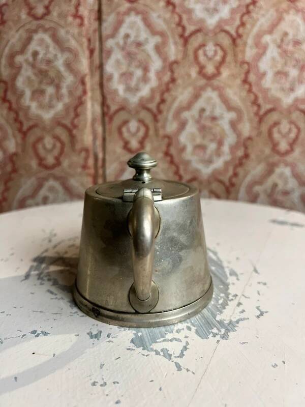 Silver-plated metal teapot or coffee pot with double hallmarks - early 20th century