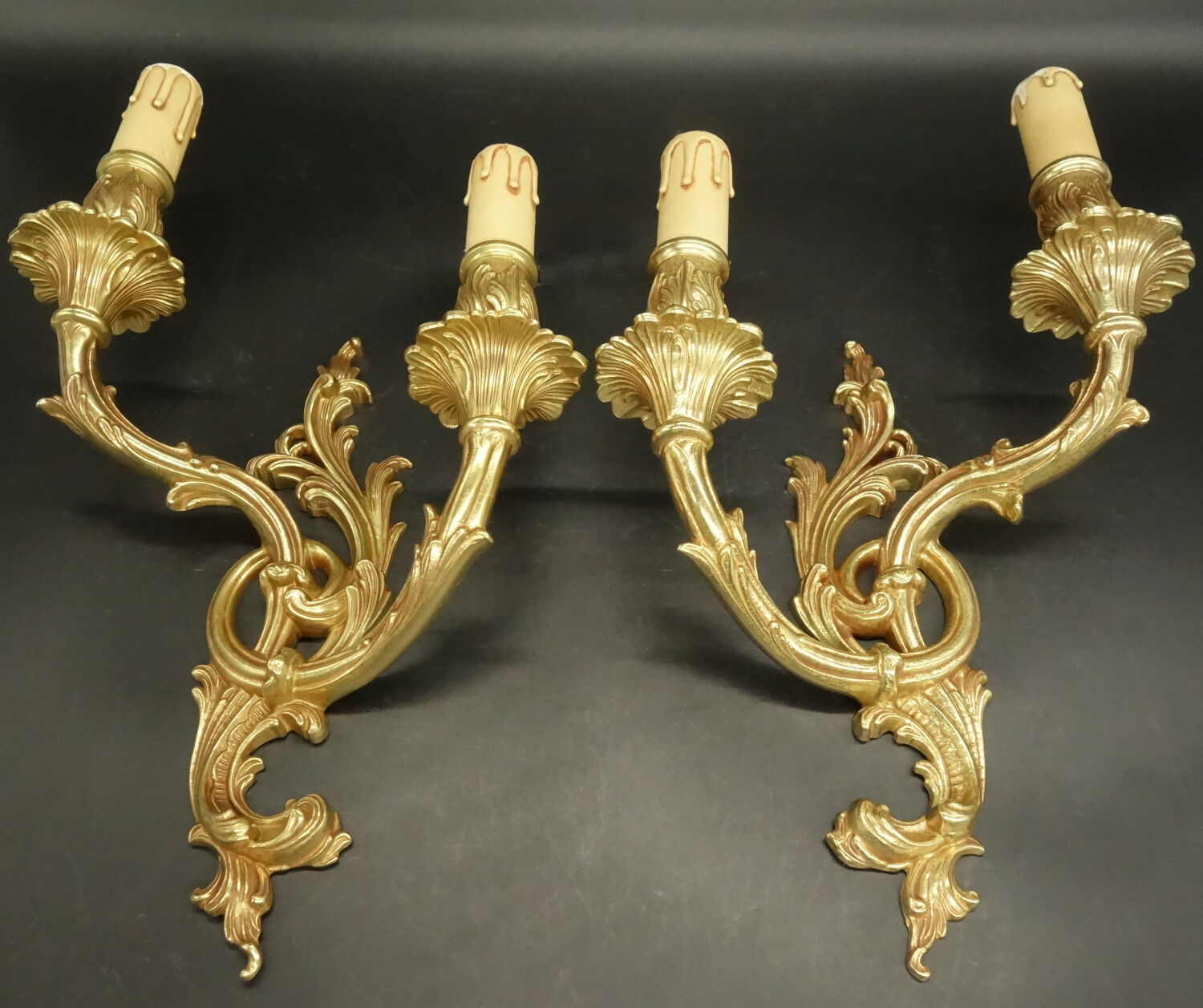 Pair of Rocaille, Rococo style sconces