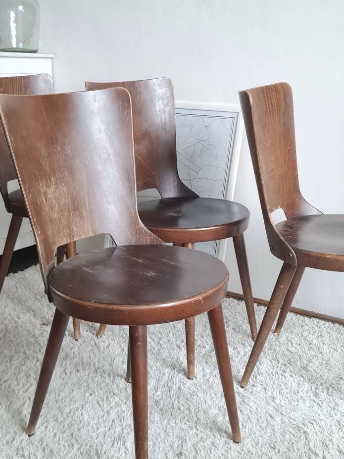 Set of 4 Scandinavian chairs from the 1960s.