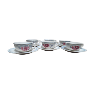 Tasses à café et soucoupes sarreguemine
