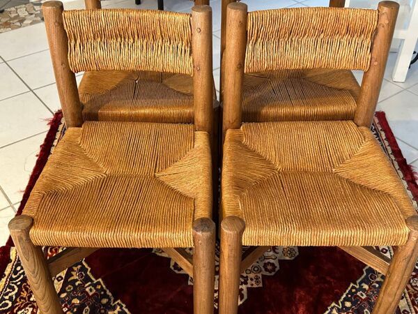 Suite de 4 chaises  Méribel par Charlotte Perriand 1950