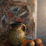 Vintage ceramic pitcher Fat Lava foams glaciers LE CYCLOPE, Annecy