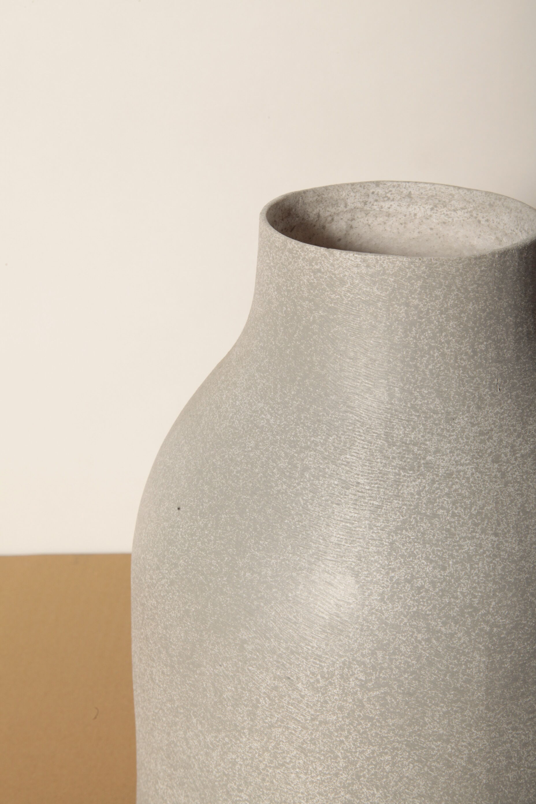 Wide grey vase