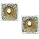 Pair large vintage architectonic wall lamps, 60s, glass