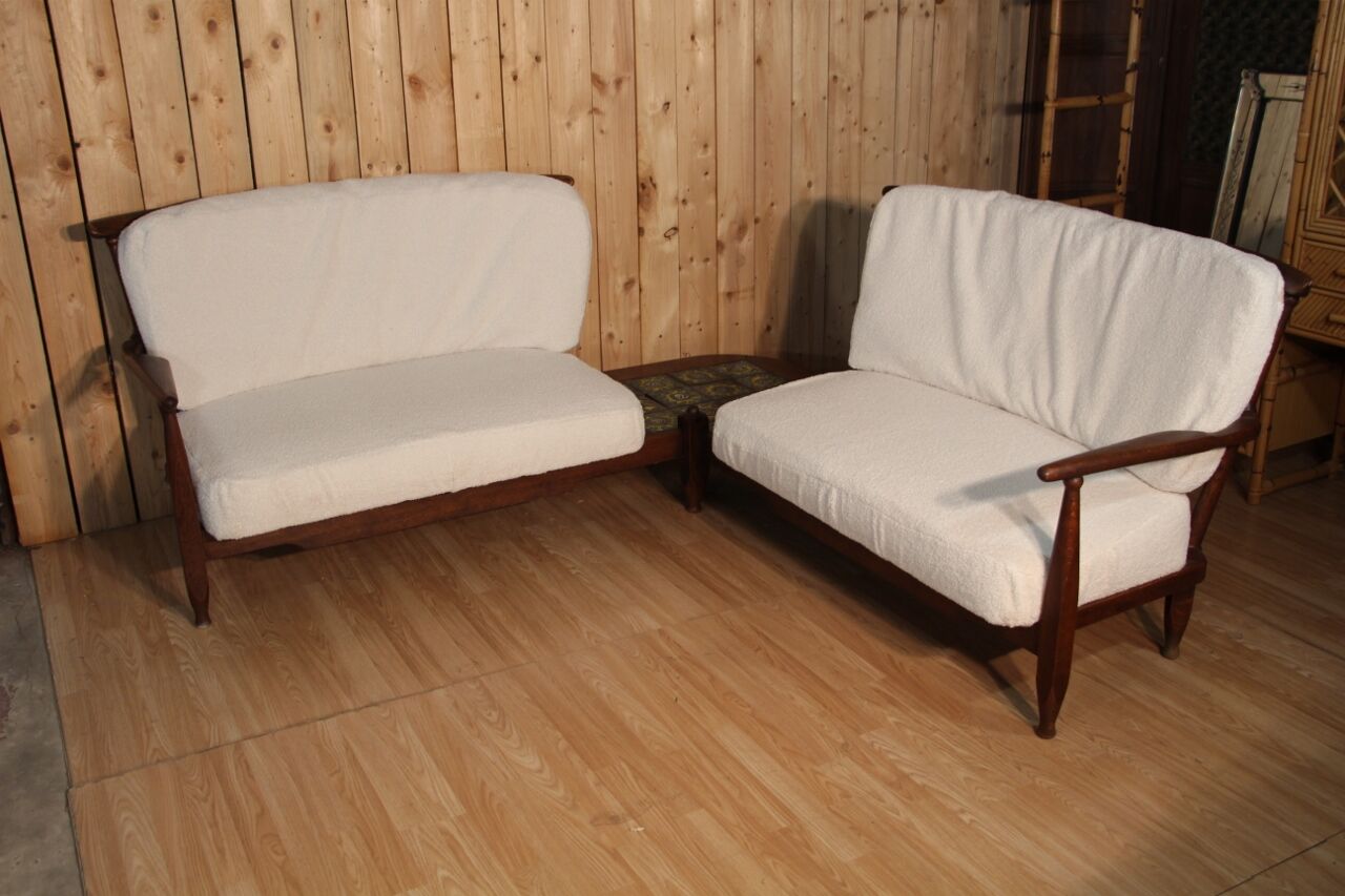 corner sofa by Guillerme et Chambron 1960