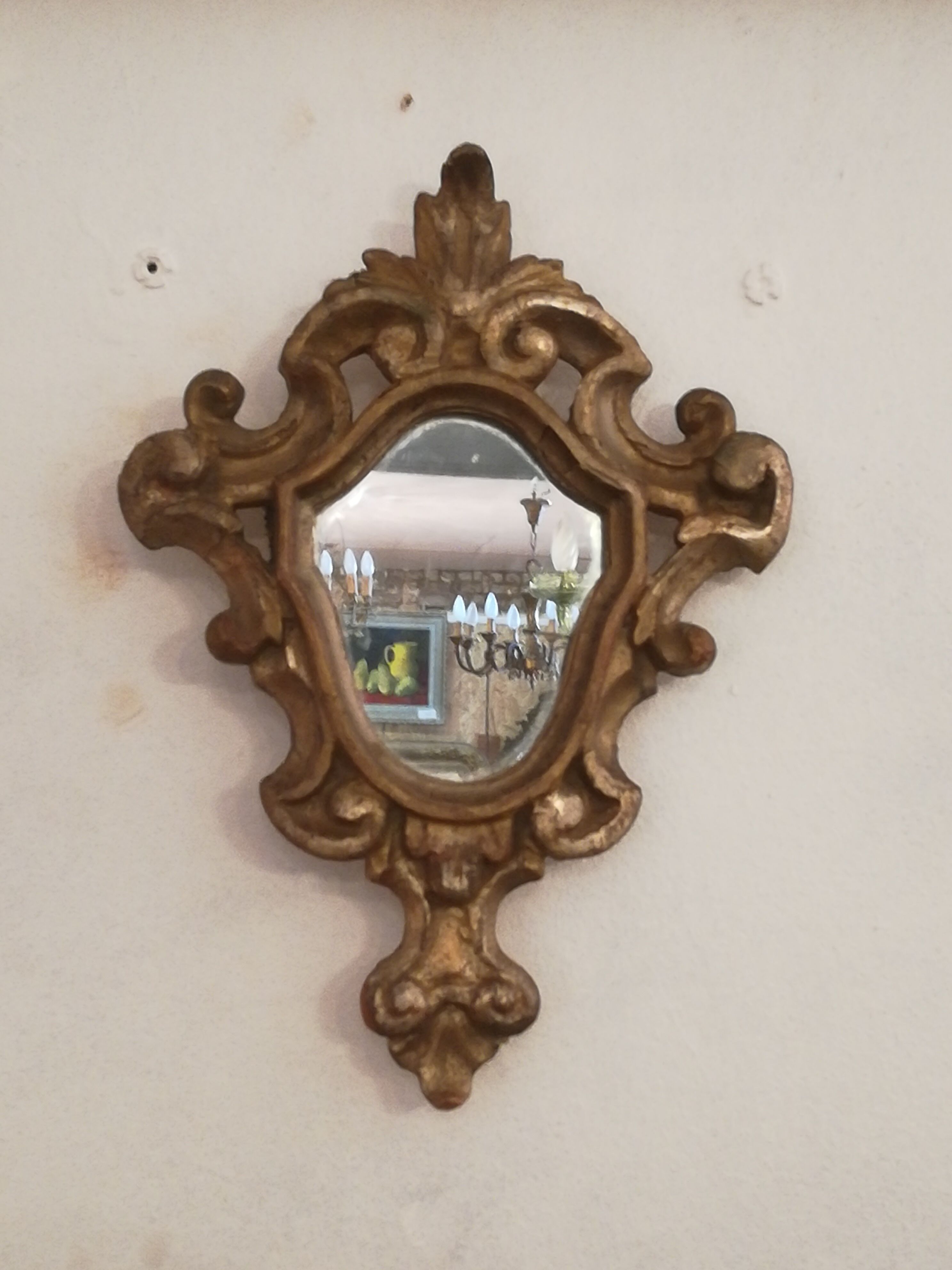 Pair of Louis XV-style mirrors in silver wood