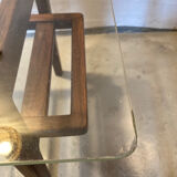 Scandinavian glass and teak table