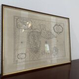 Vintage framed map of Guadeloupe