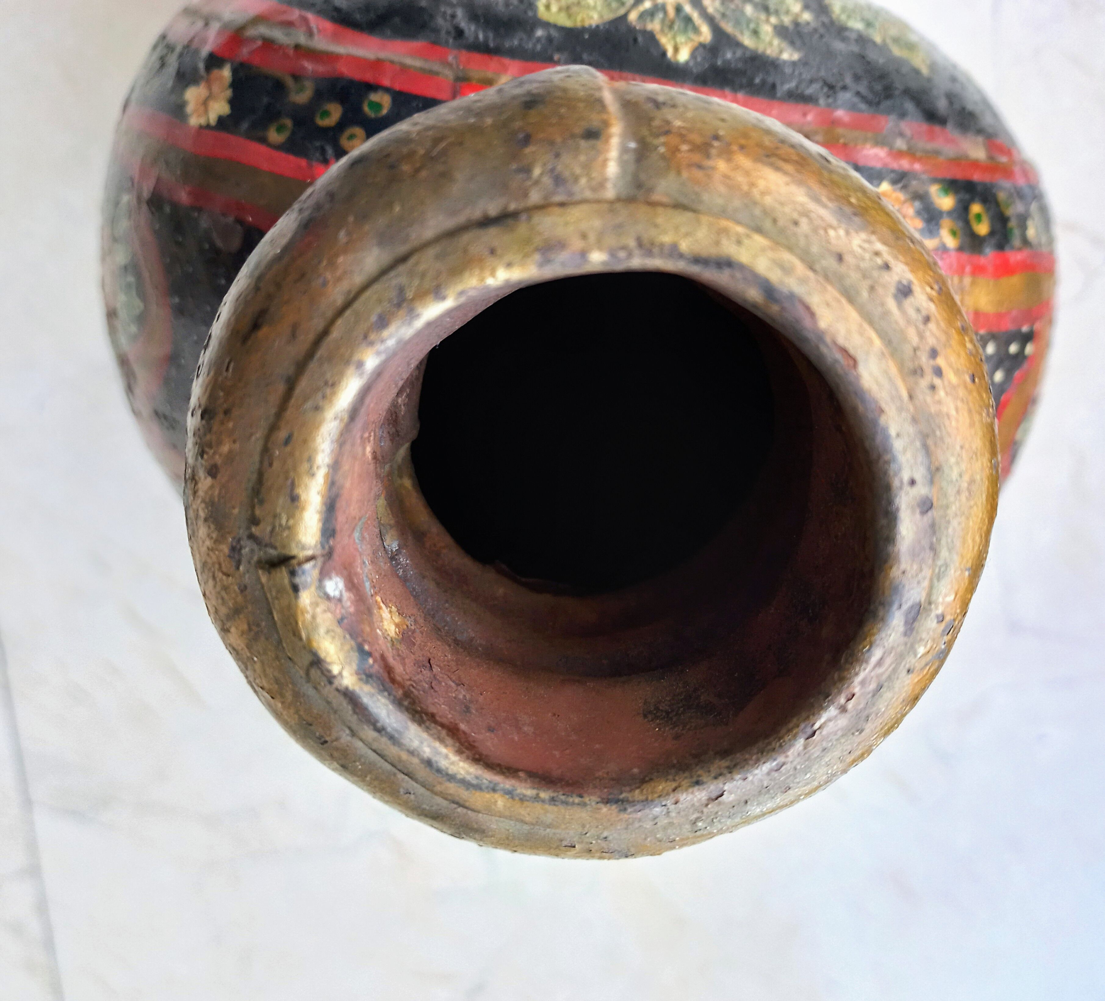 Handpainted metal Indian gourd