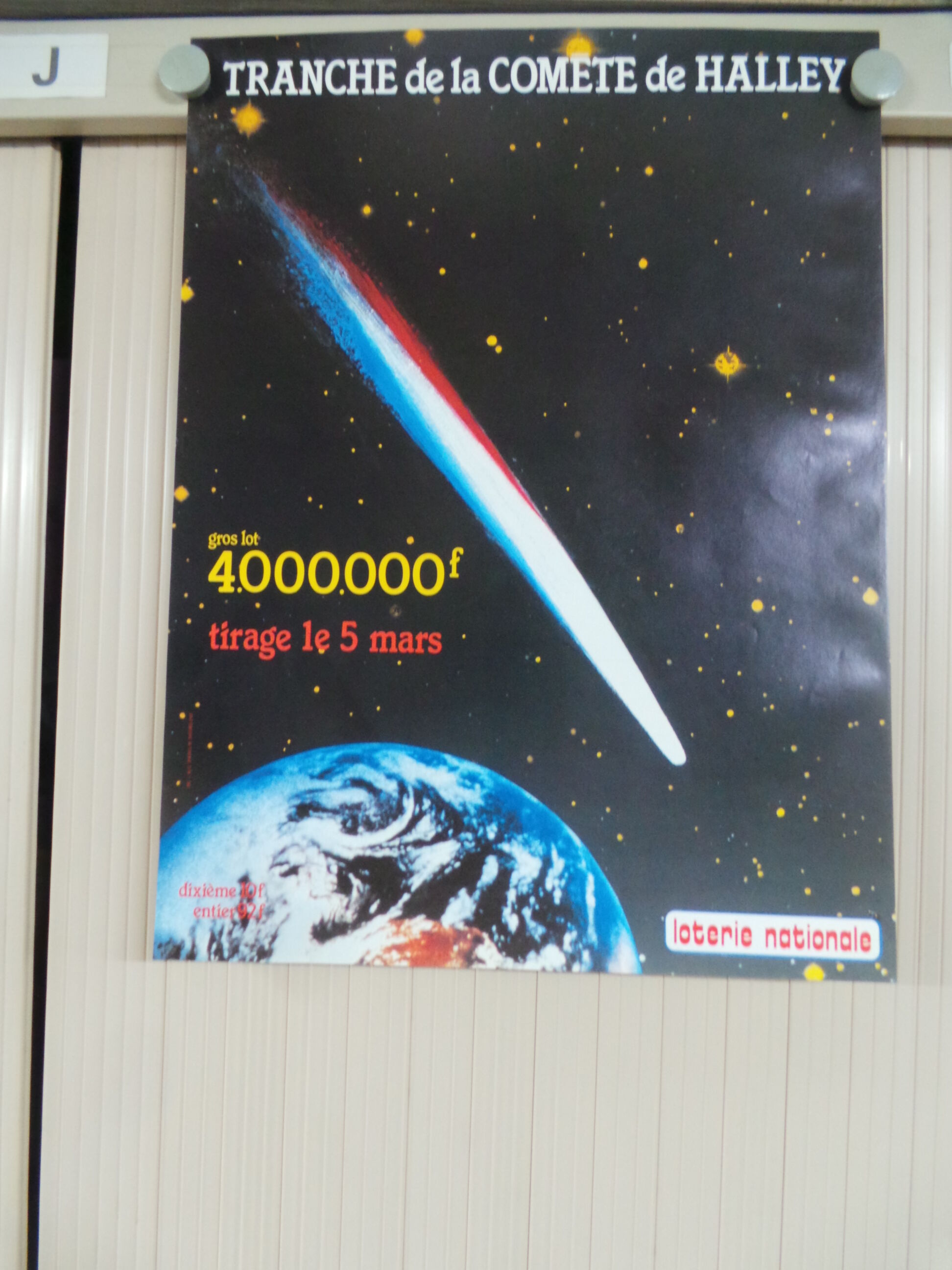 Original National Lottery Poster Slice of Halley's Comete 1986